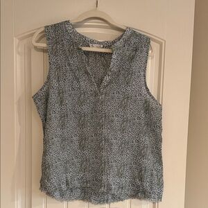 Carve Designs Sleeveless Paisley Blouse - Light Blue and Green